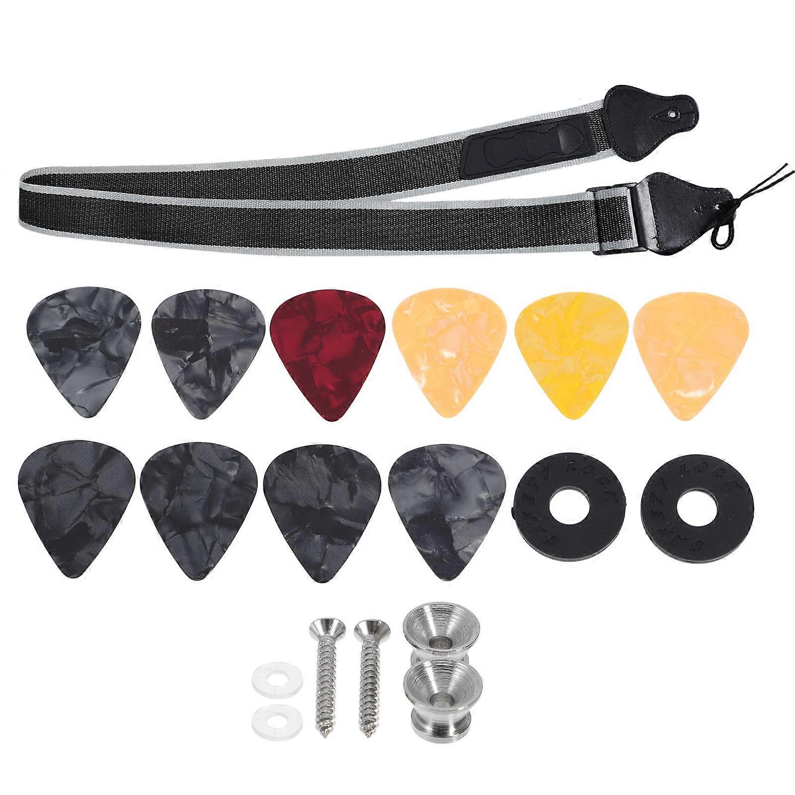 Guitar Strap Kit Electric Guitar Accessories Practical Design With Guitar Pick Holding Function 1Set