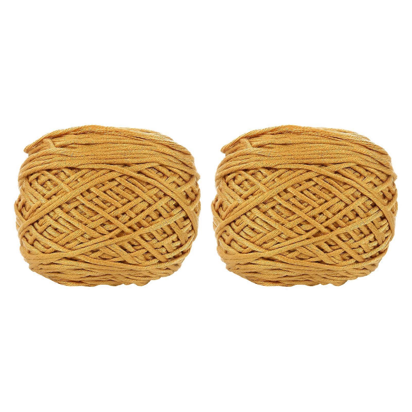 Colored Wool Cotton Yarn for Knitting 2Pcs Solid Color Knitting Wool Cotton