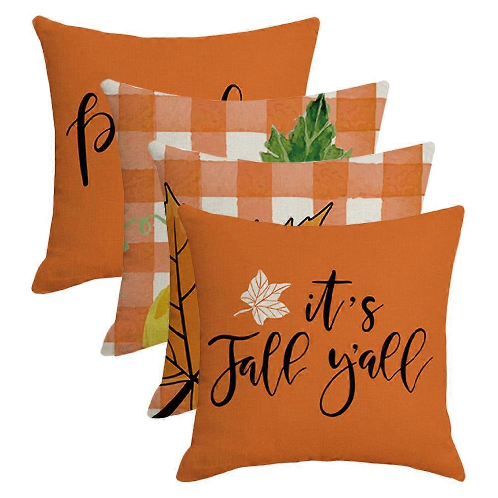 Decorative Pumpkin Pillow Covers Cushion Cases for Fall with 16Pcs Set