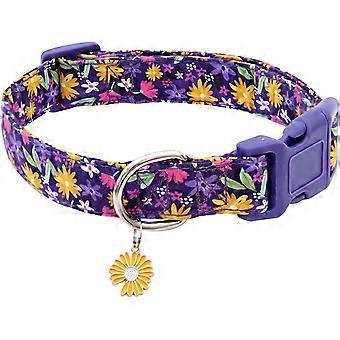 Designer-Hundehalsband aus Baumwolle, weihnachtlich, niedliches Blumenhalsband, geeignet für Hündinnen, kleine, mittlere und große Hunde mit Blumenverzierungen