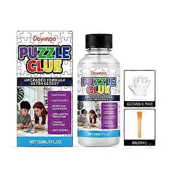 Premium Jigsaw Puzzle Glue Set, Clear Adhesive, Fast Dry, Museum Quality Preservation ,1set