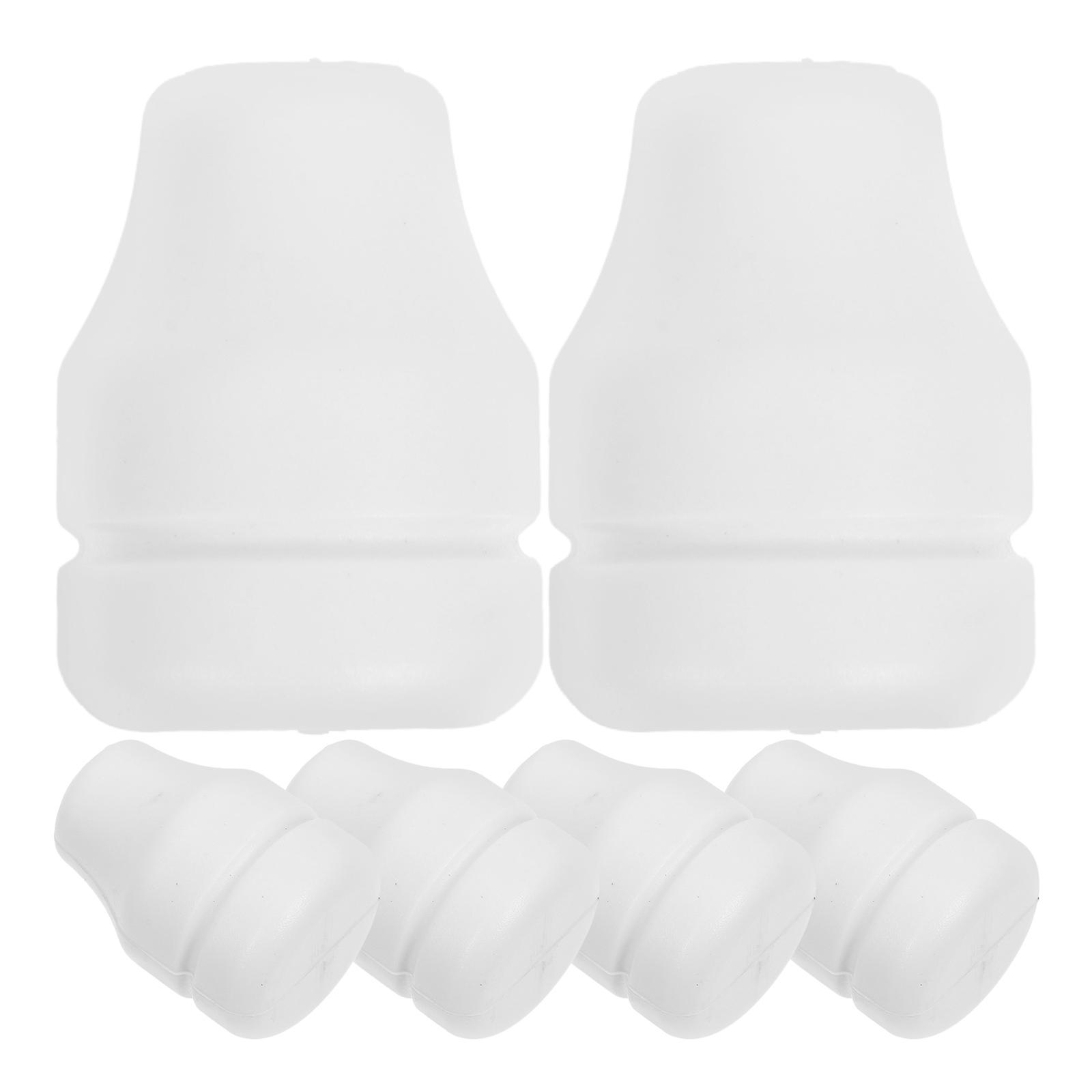 White Four-Hole Plastic Cord Knobs Blind Pull Cord Ends 6Pcs Set