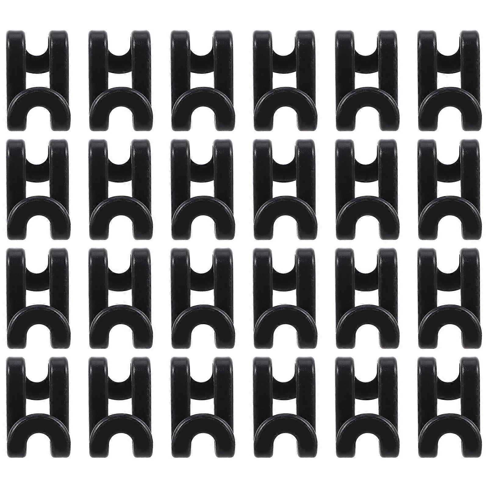 Clothes Hanger Connector Hooks for Space Saving 24Pcs Black ABS Hooks