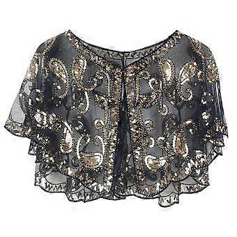 Beadwork Shawl Wedding Party for Costume for Party Masquerade Sparkling Shawls and Wrap for Evening Party Gold_cdQT