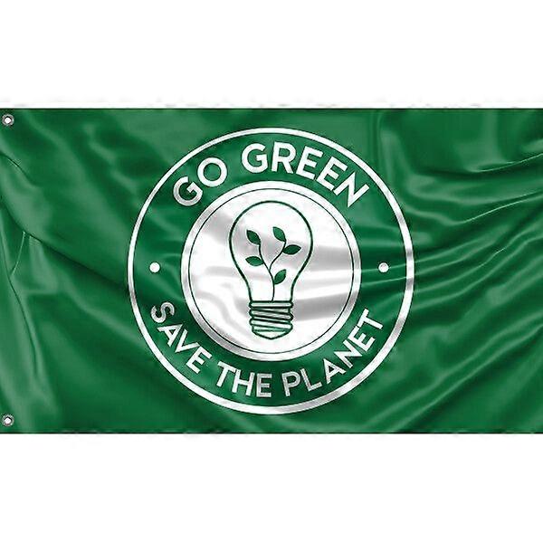 Go Green Save The Planet Flag A0662