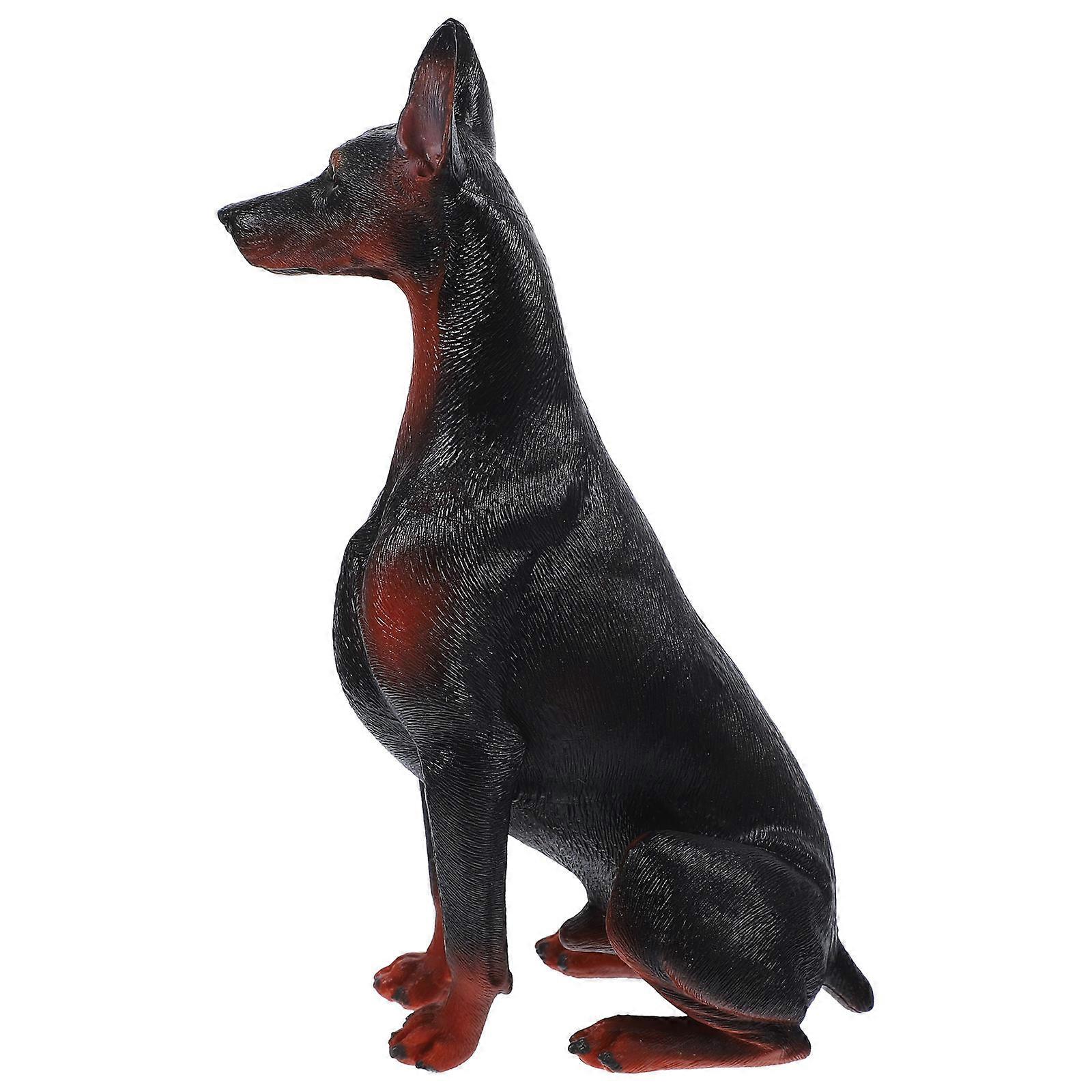 Simulation Doberman Plastic Dog Figurine for Decoration