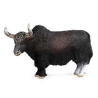 14,5 x 3,5 x 8,5 cm Klassische schwarze Yak-Tierfiguren, Rinderbulle, Ochse, PVC, niedliches, lebensechtes Modellspielzeug fdq
