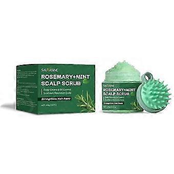 Scrub per il cuoio capelluto alla menta piperita, scrub al rosmarino con pettine da massaggio, nutriente per il cuoio capelluto e rafforza le radici dei capelli, pulizia profonda, rinfrescante e lenitiva