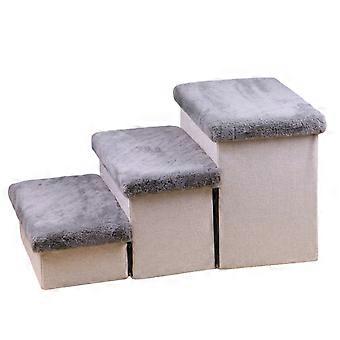 Rampe d'accès intérieure en bois pour chien, réglable sur 3 niveaux, pour petit animal de compagnie, idéale pour canapé et lit (gris).
