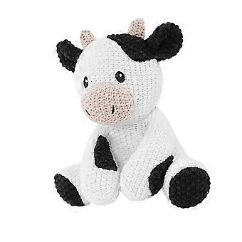 Knitted Sweet Rabbit Doll Stuffed Toy Hugging Doll Cotton Filled Loneliness Comfort Toy for Girl Toddlers Kid Room Multicolor