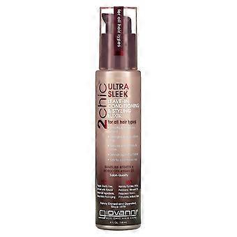 Giovanni, 2chic, Ultra Sleek Leave-In Conditioning &Styling Elixir, Voor alle haartypes, Braziliaanse K