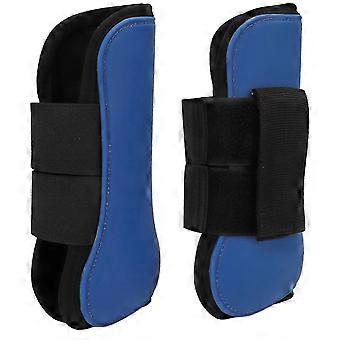 1 Pair Horse Leg Boots PU Shell Neoprene Secure Horse Tendon Boots for Jumping Equestrian CompetitionBlue Front Legs XL