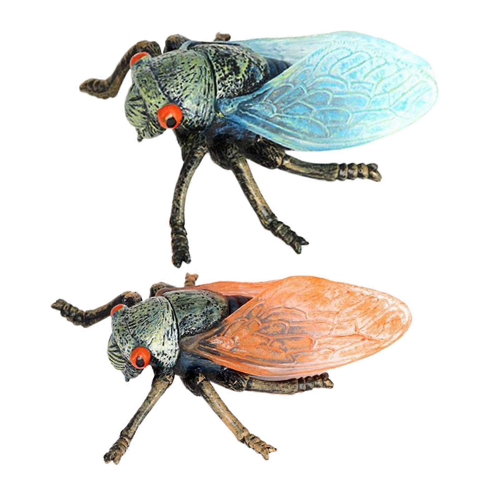 2pcs Simulation Realistic Cicadas Model Fake Insects Toy Model Lifelike Insect Model Simulation Cicadas Model