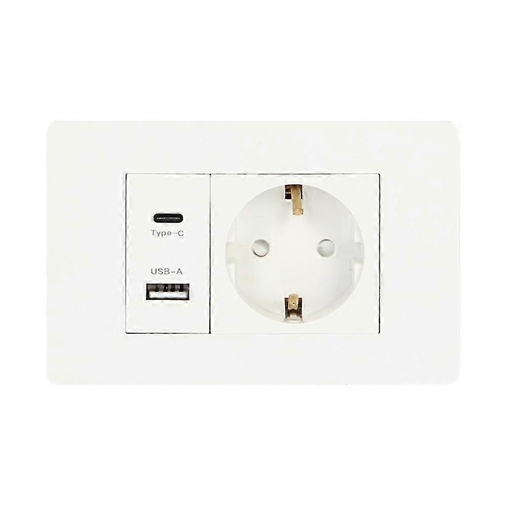 Standard Socket Wall Power Socket USB+TYPE-C+EURO Socket 16A 180V-250V USB Power Adapter Socket EU Plug