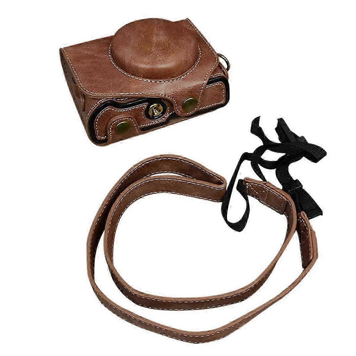 PU Leather Camera Bag Camera Bag Leather Case with Shoulder Strap C