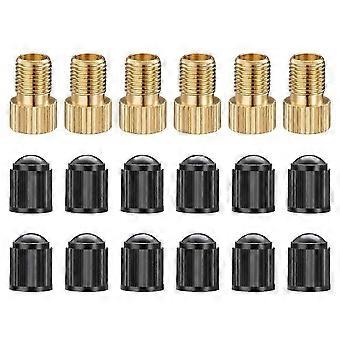 6PCS Presta Valve Adaptors, Convert Presta to Schrader Adapter for Bike, Inflate Tire Using Standar