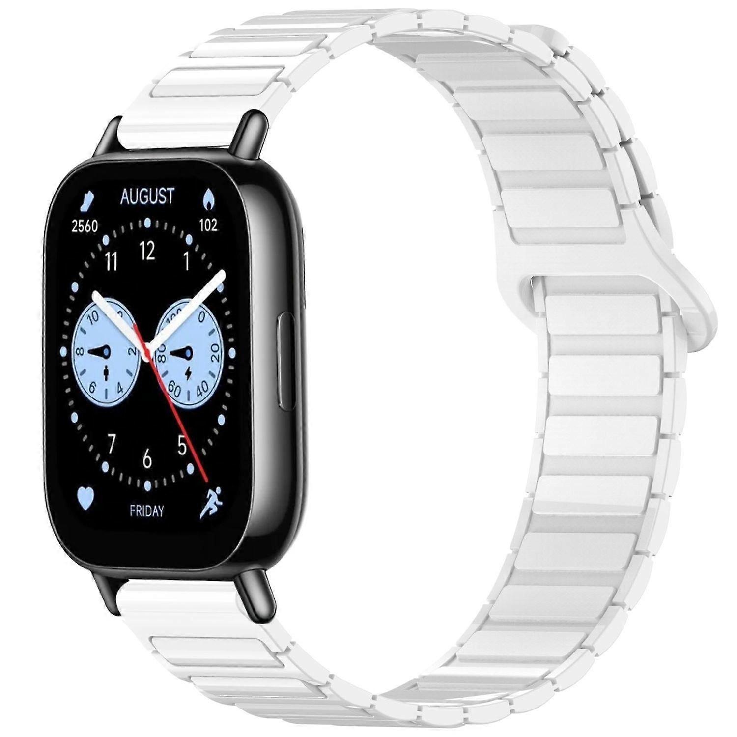 For Xiaomi Redmi Watch 5 Lite Two Color Silicone Magnetic Replacement Arm Band White