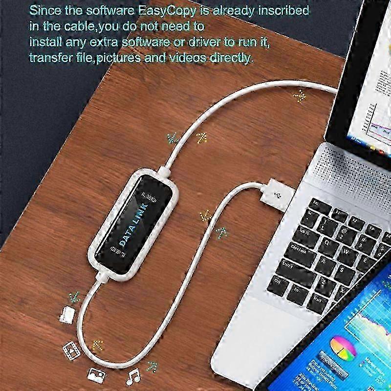 USB Data Transfer Cable for PC to PC File Sharing and Sync with Easy Setup and Operation