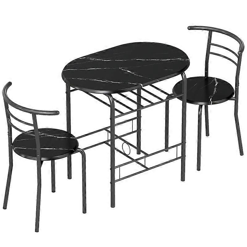Three-Piece Compact Dining Set - Black