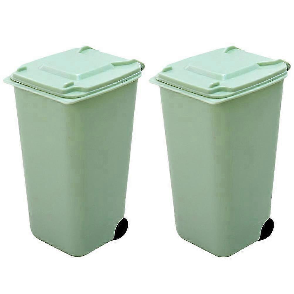 Tabletop Trash Can for Desktop 2Pcs Mini Garbage Can with Multi-Function