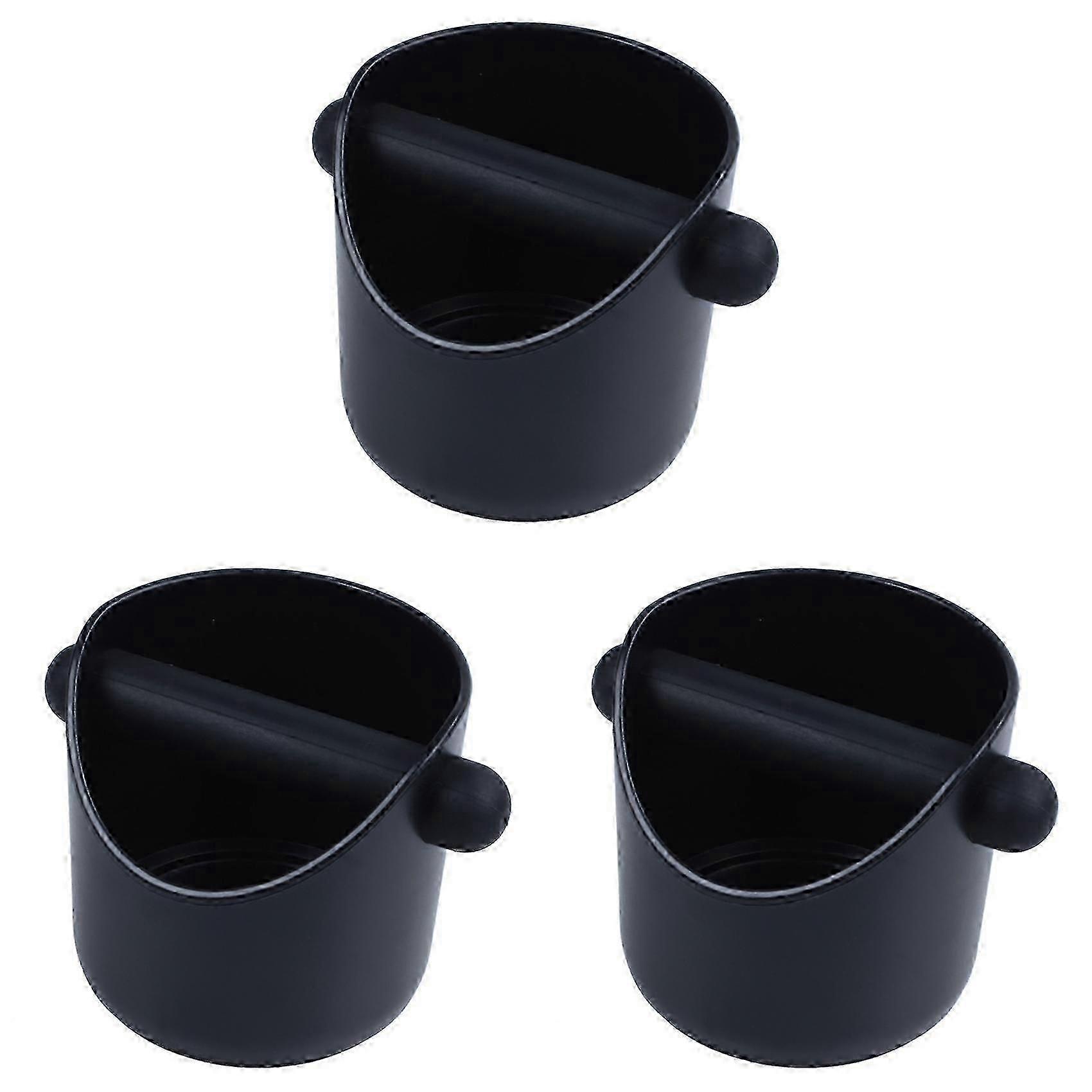 3X Coffee Grind Knock Box and Espresso Dump Bin (Black)