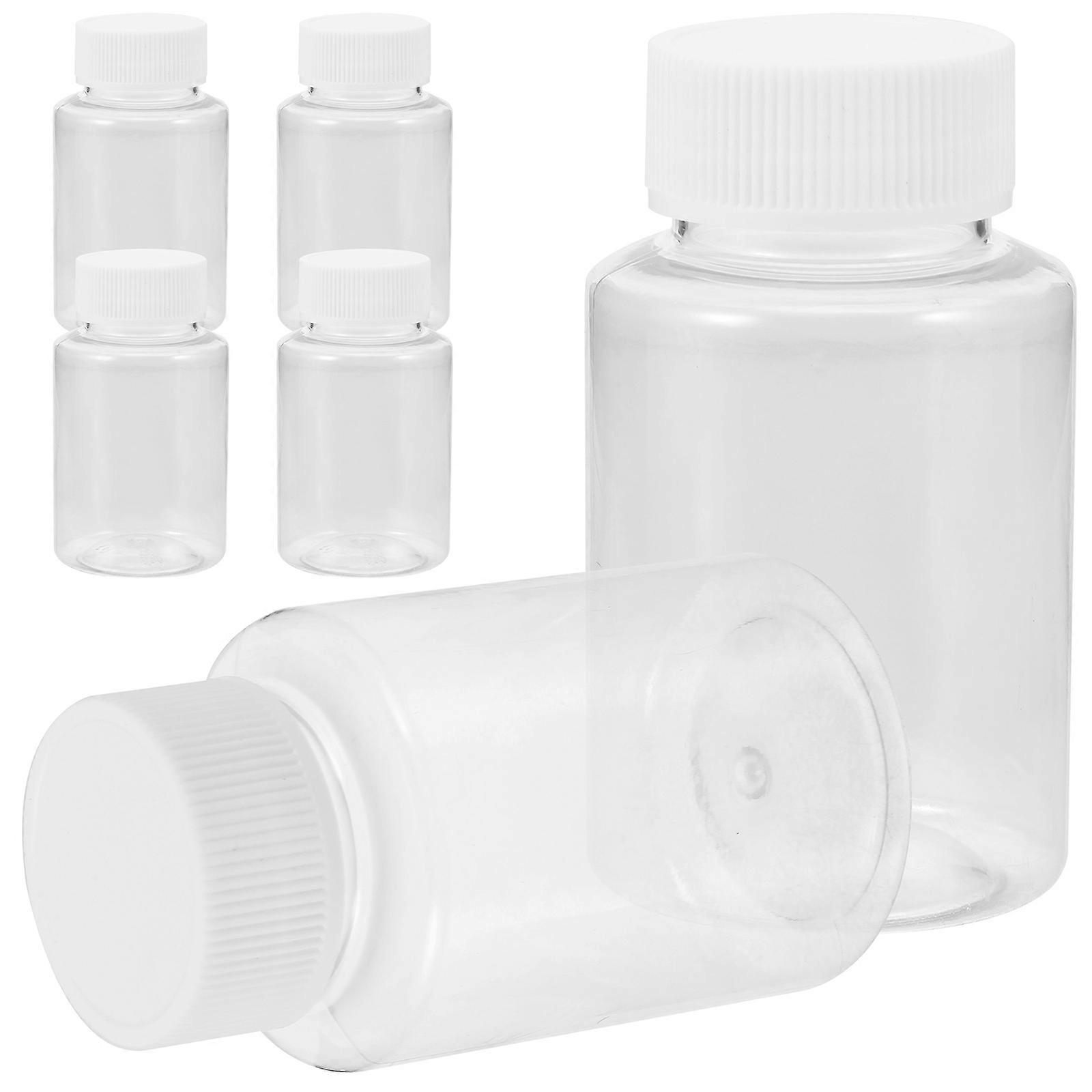 6 st små flaskor oljeprovflaska tomma provflaskor flytande konserveringsflaskor med lock 100 ml