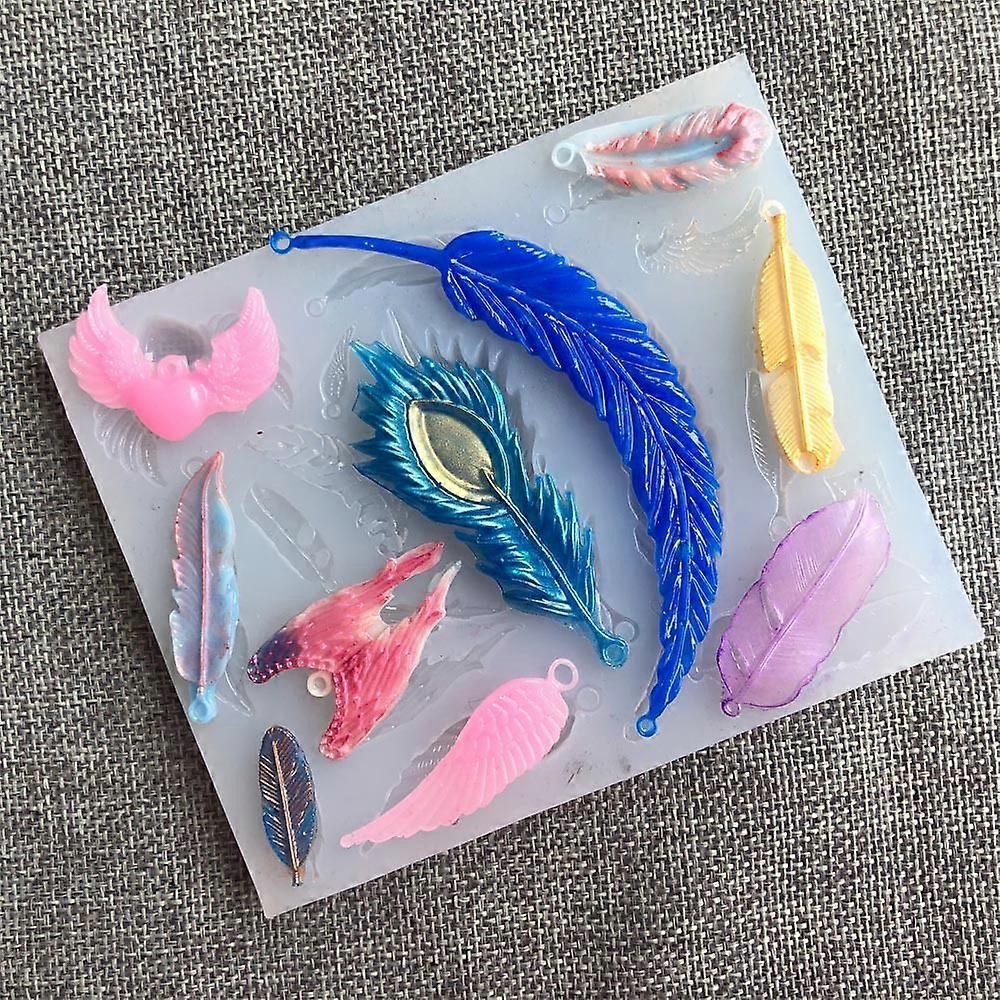 Peacock feather wing shape crystal drop gum mold - 1PC