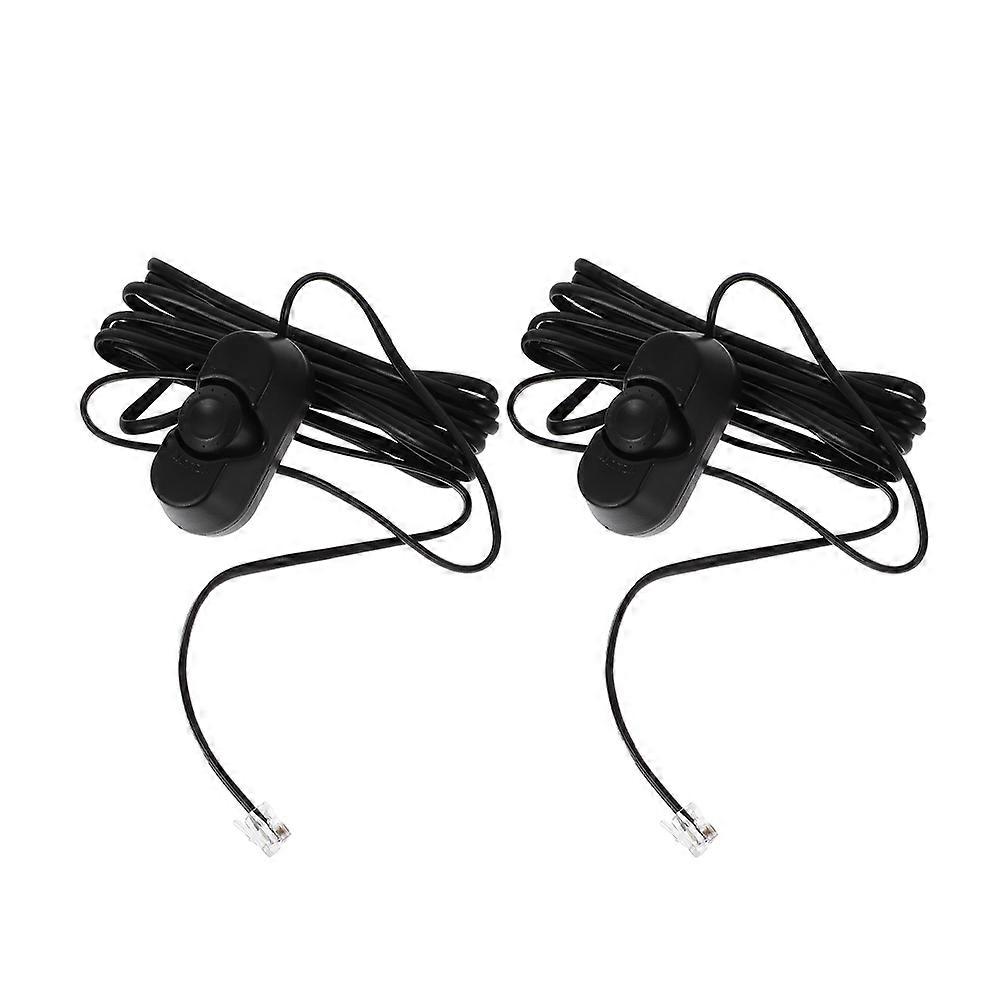 Black PVC Car Amplifier Volume Control Knob Remote 2Pcs Controller