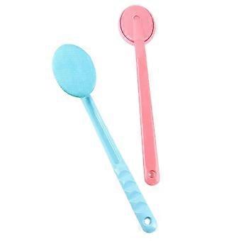 1 Set Single-side Back Lotion Applicator Removable Body Bath Brush with Long Plastic Handle NC