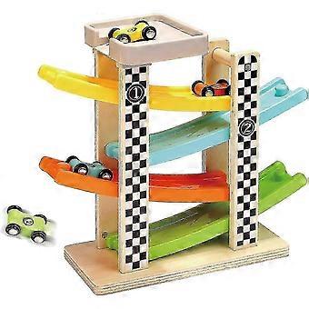 Wooden car ramp toys for 1 2 year old boy gifts, first birthday present for one two year old car toy, baby toys 12 18 months with