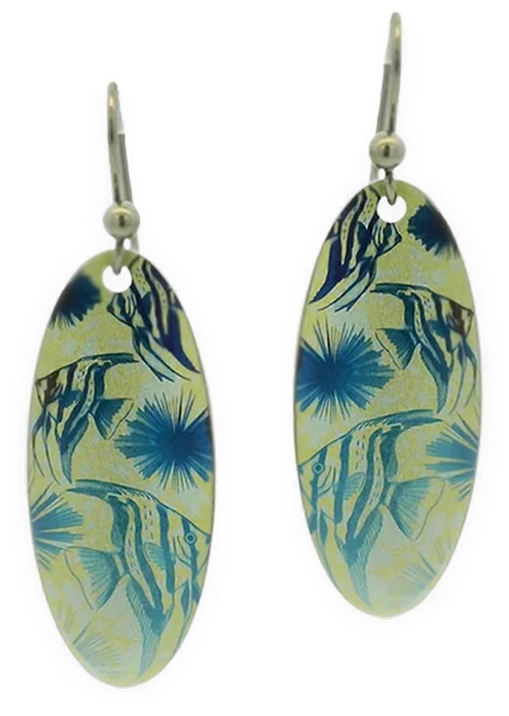 Ti2 Titanium Angelfish Drop Earrings - Yellow