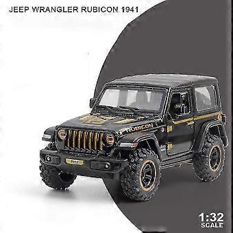 1:32 Jeeps Wrangler Rubicon 1941 Off-road legering bil trykstøbte legetøjskøretøjer Bilmodel lyd og let billegetøj til børn gaver-xh