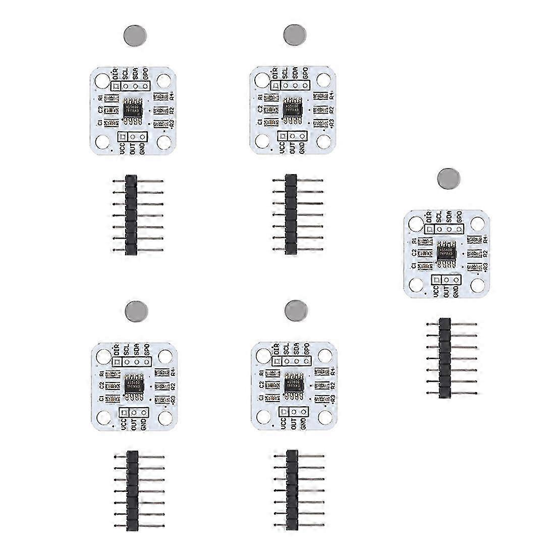 5Pcs AS5600 Magnetic Encoder Magnetic Induction Angle Measurement Sensor Module 12Bit High Precisio