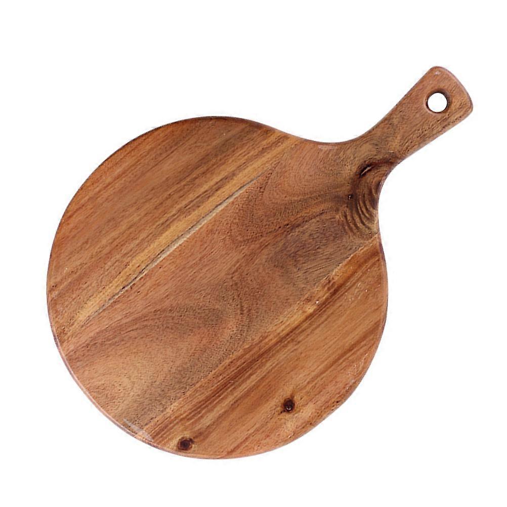 Pizzabrett aus Holz, rund, hellbraun