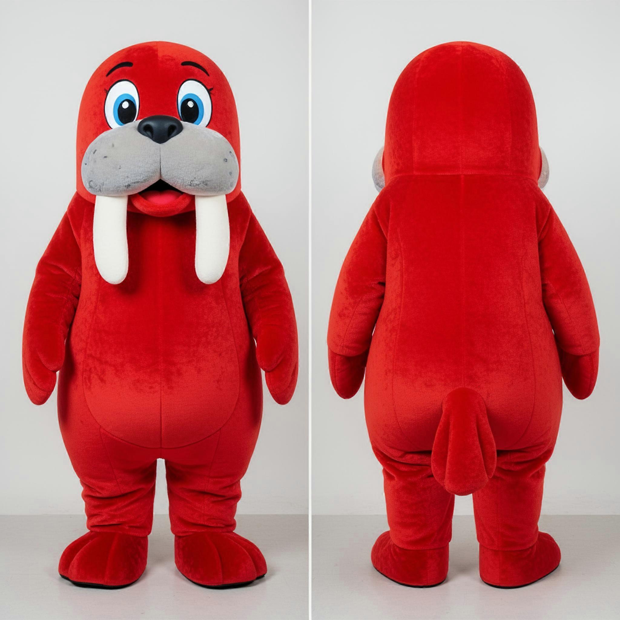 MASTICOT Crimson Broad Shouldered Walrus Mascot