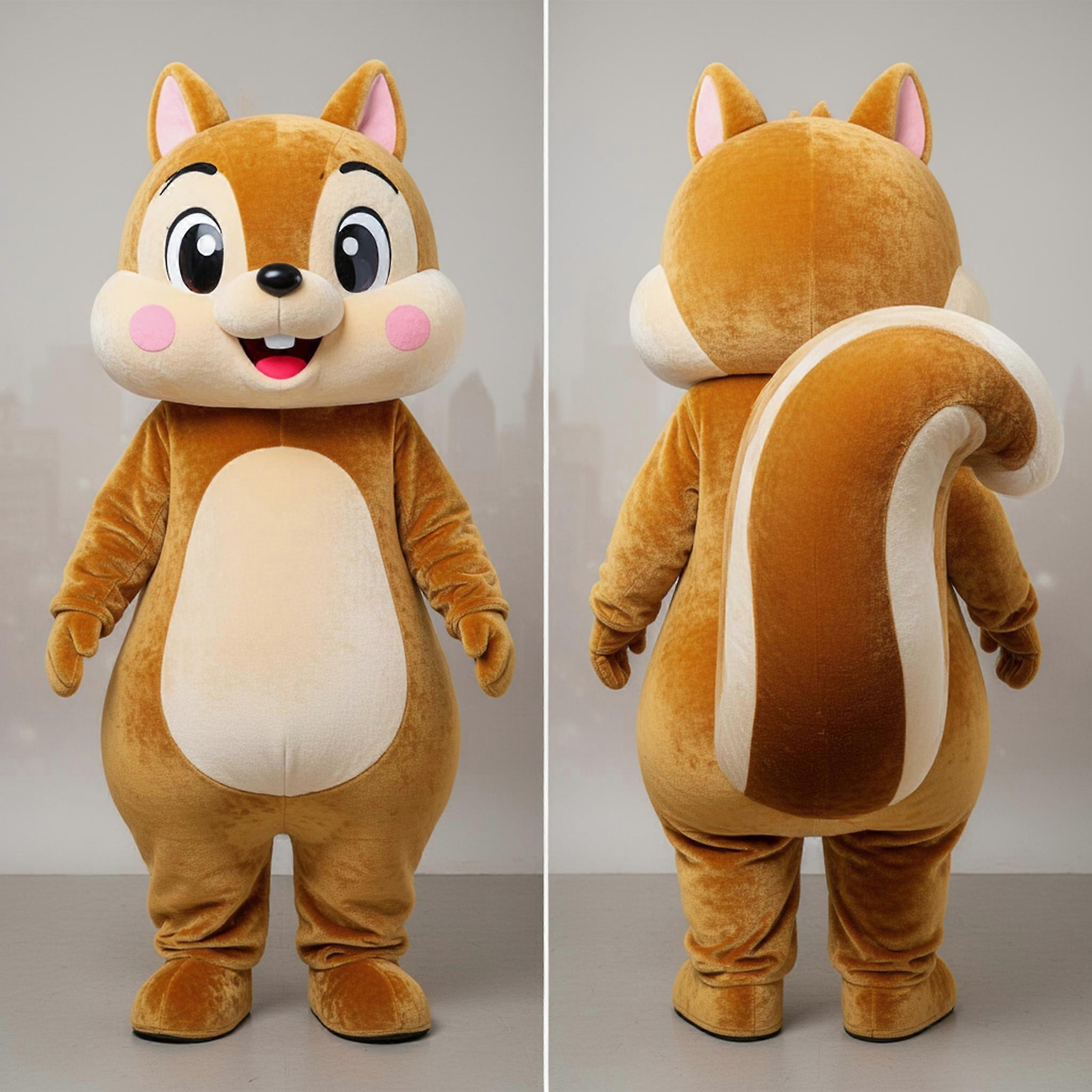 MASTICOT Golden Velour Cartoon Squirrel Mascot