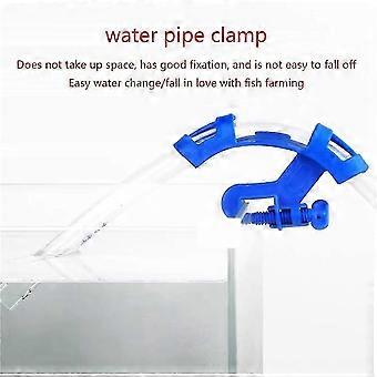 Aquarium Hose Holder Clip, Adjustable Water Pipe Clamp compatible with 1.9 cm Diameter Tubes, Secure Aquarium Mounting Clip, Blue