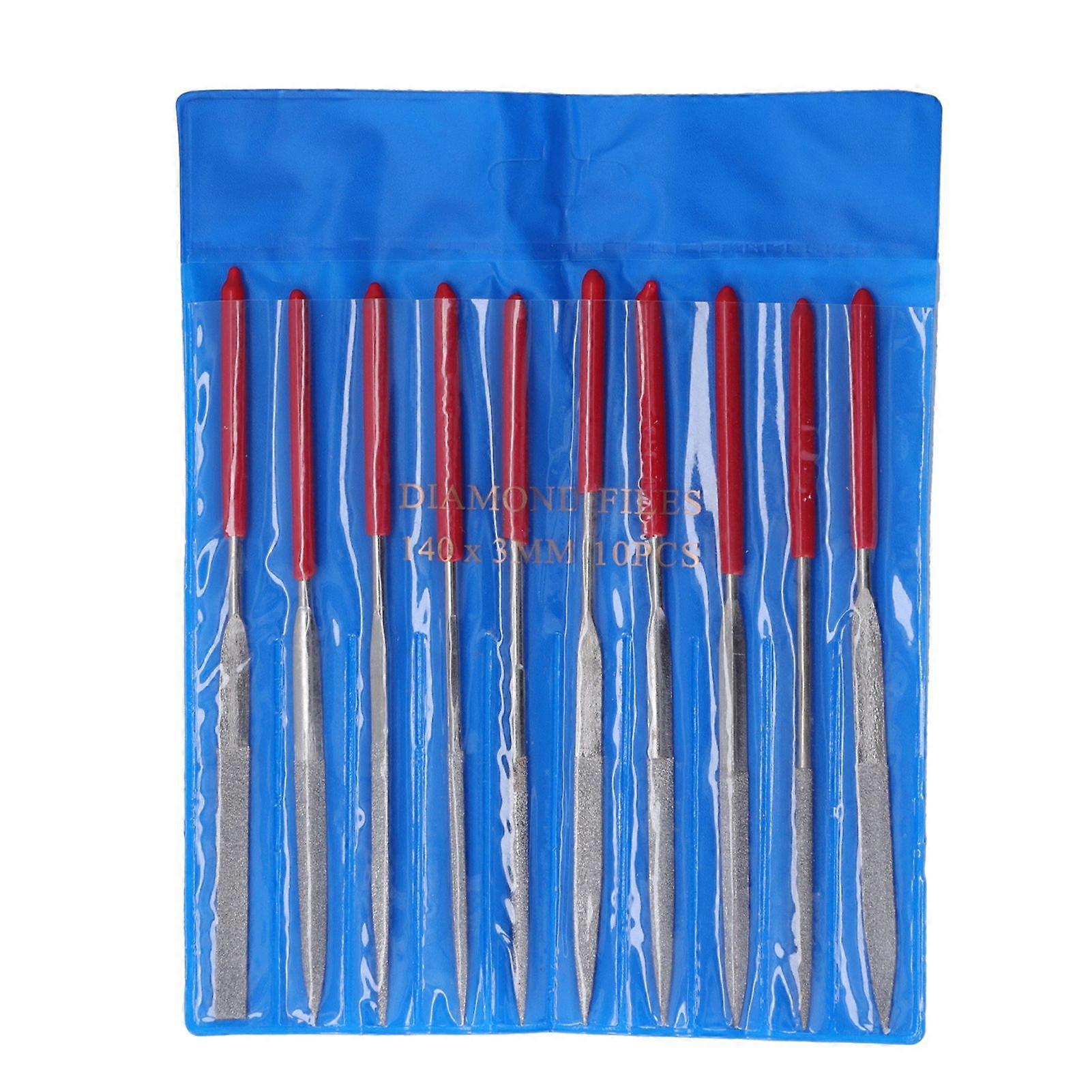 10 Pcs Needle File Set Diamond Model Grinding Trimming Needle File Kit for Material Processing