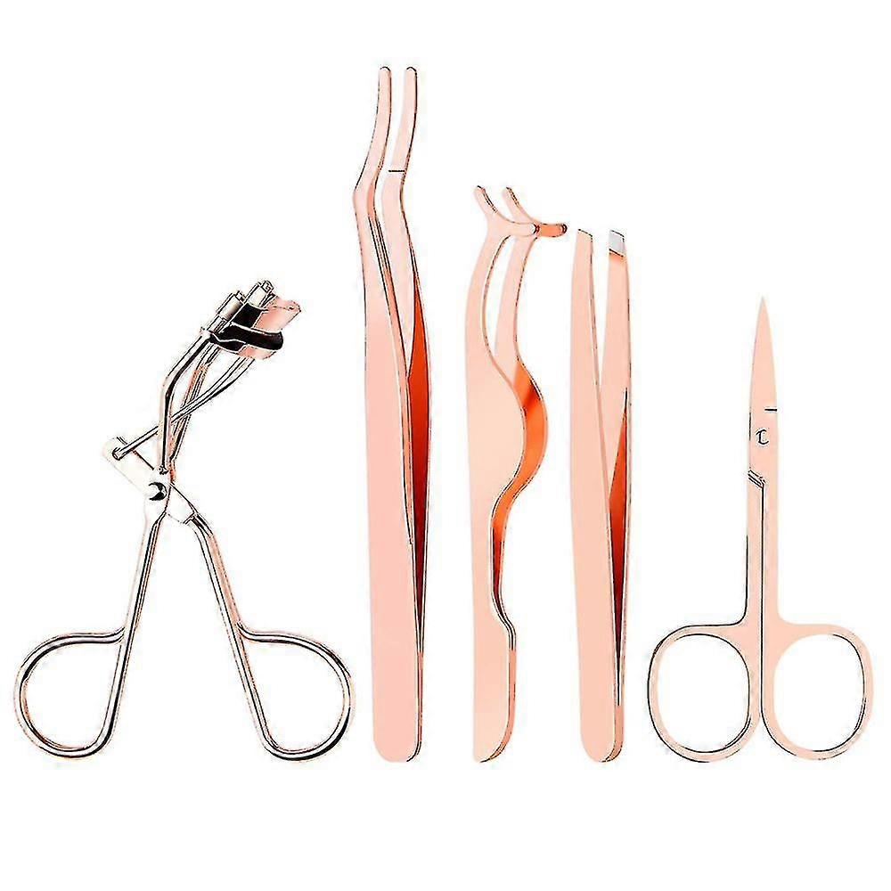 5pcs Eyelash Curler Tool Clip False Eyelash Curler Eyebrow Curler - Eyebrow Scissors - Curved Eyelash Curler