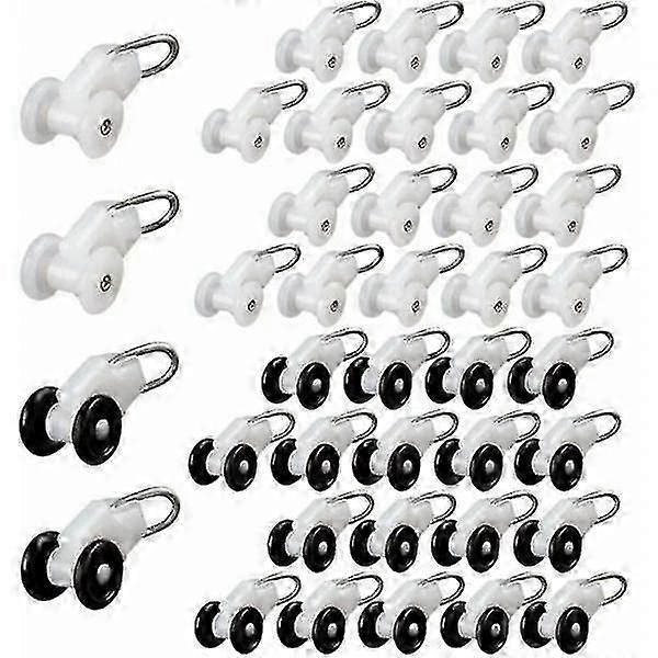 Curtain track rollers for pergola 40pcs glider hooks
