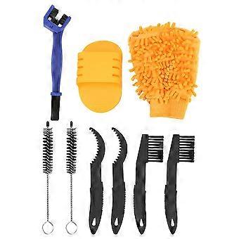 9 stks/set Mountainbike Schoonmaak Gereedschapsset Fietsen Onderhoud Apparatuur Borstel Handschoen Staalborstel