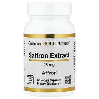 California Gold Nutrition, Saffron Extract with Affron®, 28 mg, 60 Veggie Capsules