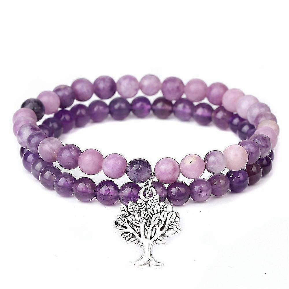 Bracelet-Crystal Clear - Amethyst & Purple Aura