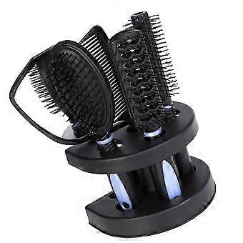 Blue Comb Mirror Set for Hair Care Styling with 5Pcs Salon Hair Accessories