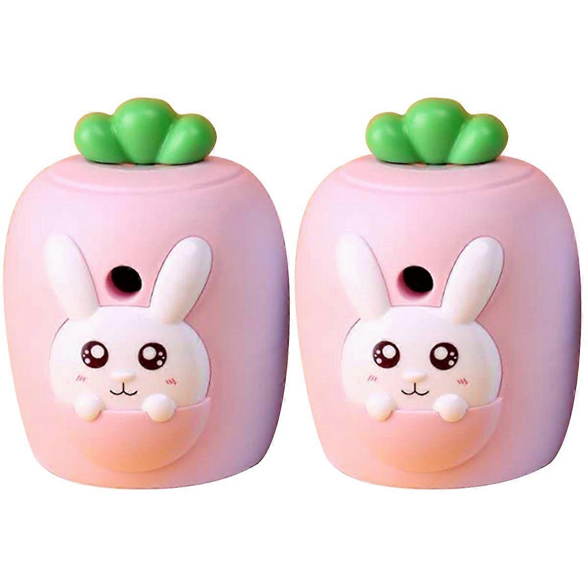 Handheld Pencil Sharpener for Students 2Pcs Portable Carrot Shape Manual Sharpener