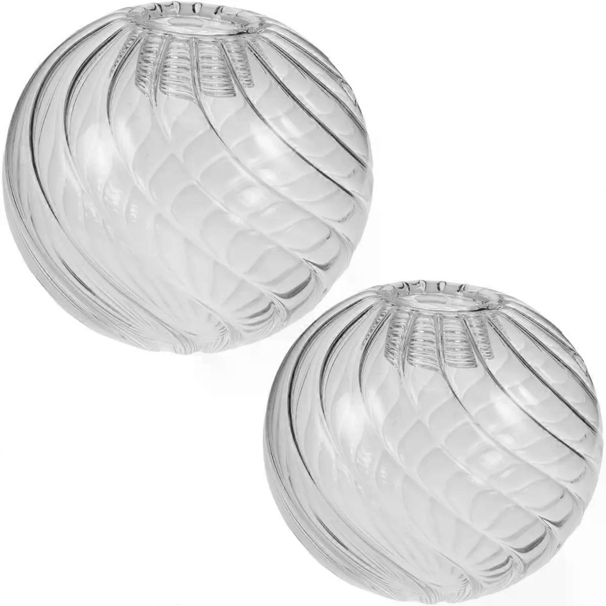 2Pcs Round Glass Lamp Globe Replacement, Rotating Bubble Shade