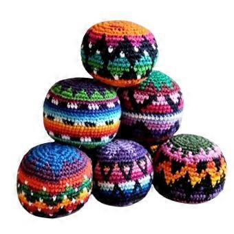 Toy Hand Knitted Hacky Sacks Colorful Crochet Footbag Juggling Balls For Beginners Soft Stress Reliever 2026