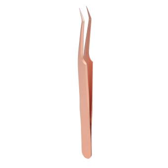 Eyelash Tweezers Ergonomic Rose Gold Stainless Steel False Eyelashes Extension Tweezers