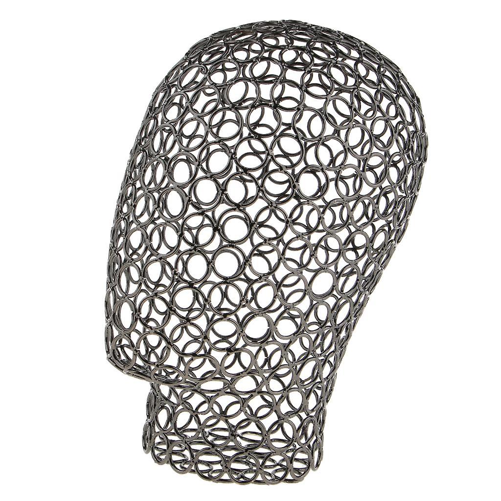 Metall Mannequin Hode Hatt Display Mannequin Modellstativ Parykkholder Svart