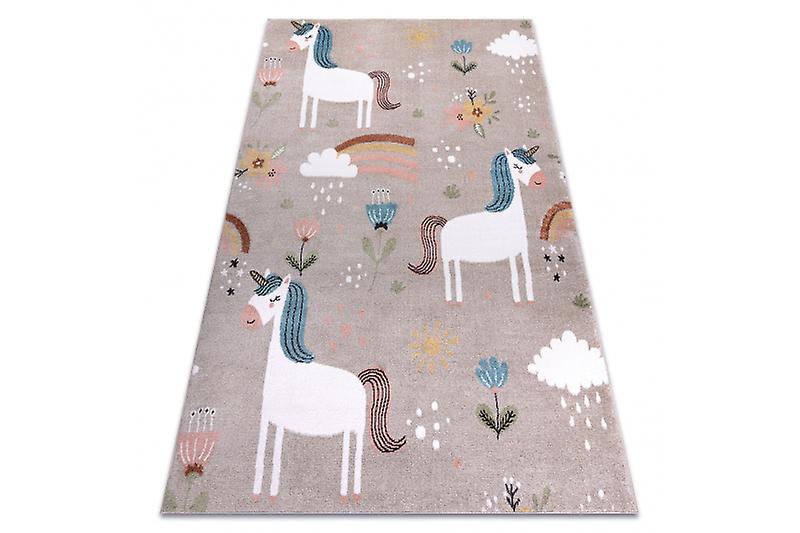 Carpet FUN Sweety for children, unicorn, rainbow beige